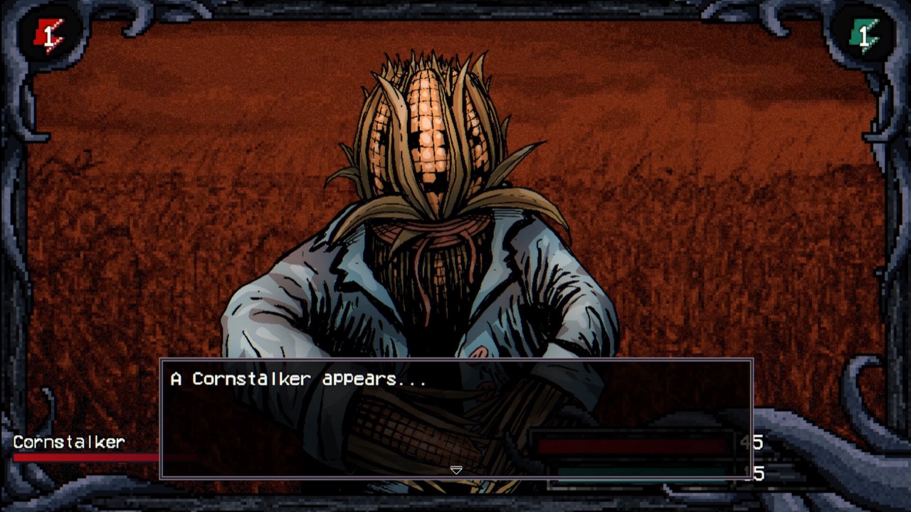 Official Welcome to Elderfield screenshot of a battle with a large enemy